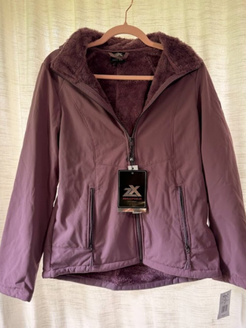 ZeroXposur NWT Faded Plum Lillian Plush Fur Lined Jacket